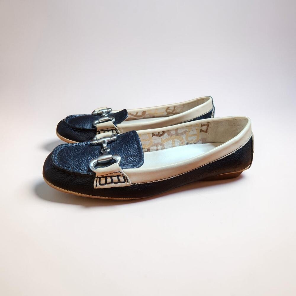 Etienne Aigner Leather Buckle Bit Arnie Loafers, Sz 6.5